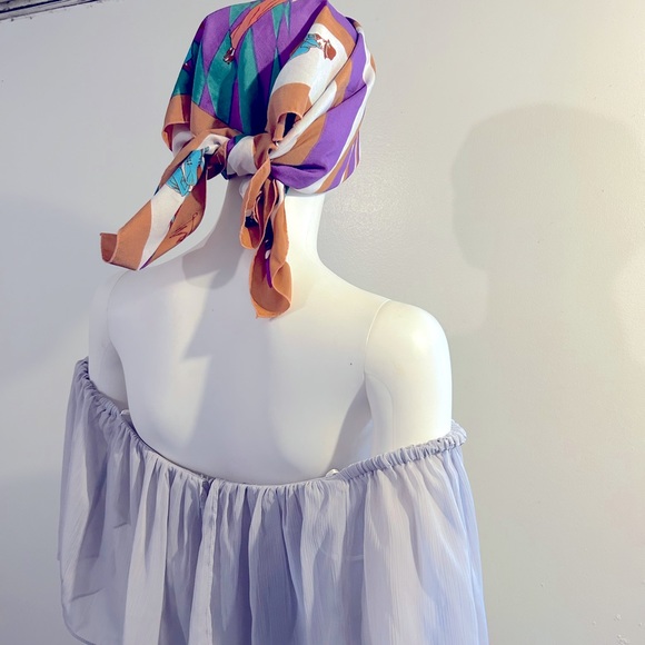 NWOT Lavender Strapless/On/Off Shoulder Maxi Dress Chiffon Full-Length Gown Sz.M - Picture 10 of 12